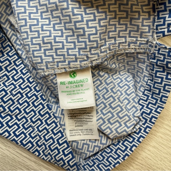 J. Crew Mid Length 7” Blue White Swim Lined Shorts Trunks Mens Size 32 - Picture 10 of 15